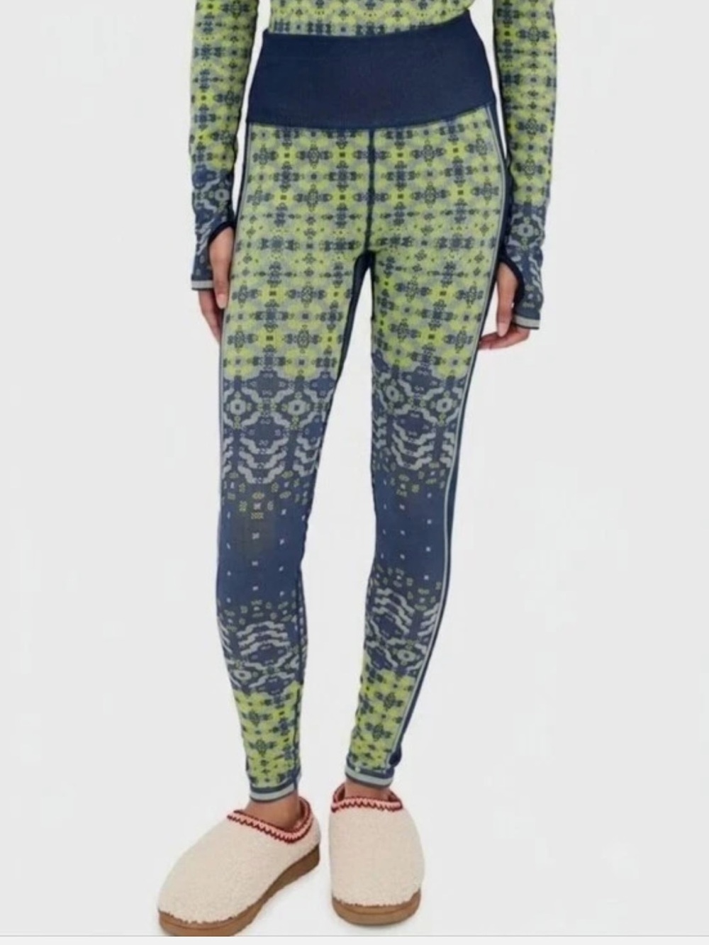 Free People Movement Myoko Jacquard Base Leggings Stardust Combo Sz XS/S